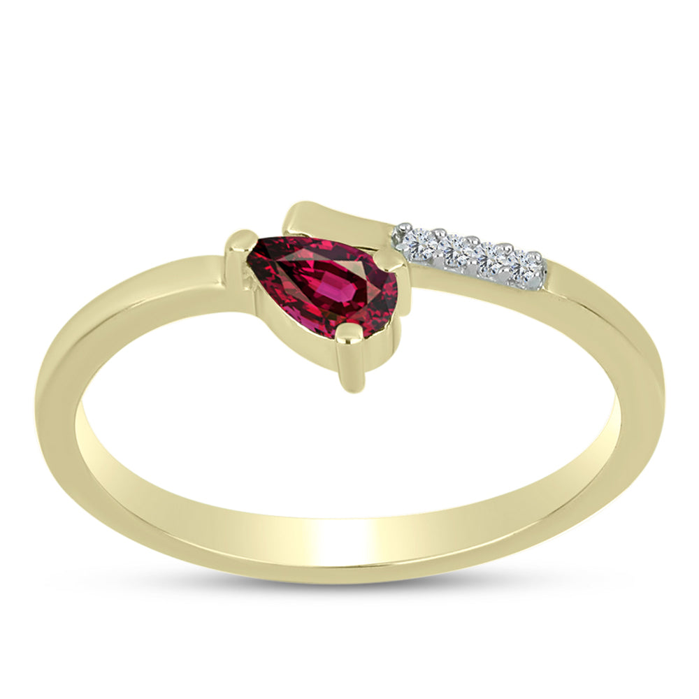 Pozlacené Stříbro 925/1000 - Prsten s Rhodolitovým Granátem a Bílým Topazem - Karátové číslo: 0.29. přibližná hmotnost: 1.51 gramů 3 