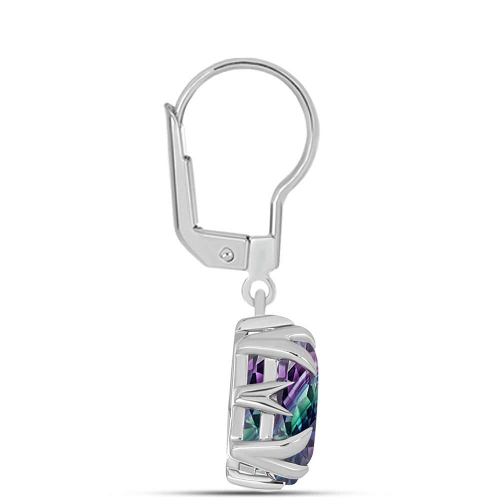 Stříbro 925/1000 - Náušnice se Zebra Fluoritem - Karátové číslo: 6.43. přibližná hmotnost: 3.67 gramů
