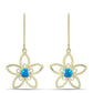 Pozlacené Stříbro 925/1000 - Náušnice s Etiopským Nebeským Opálem - Karátové číslo: 0.31. přibližná hmotnost: 2.97 gramů