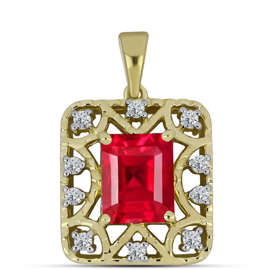 Pozlacené Stříbro 925/1000 - Přívěsek s Červeným Achátem a Bílým Topazem - Karátové číslo: 3.34. přibližná hmotnost: 4.12 gramů