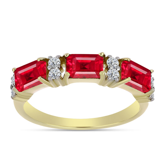 Pozlacené Stříbro 925/1000 - Prsten s Červeným Achátem a Bílým Topazem - Karátové číslo: 1.96. přibližná hmotnost: 3.11 gramů