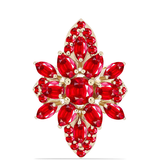 Pozlacené Stříbro 925/1000 - Prsten s Červeným Achátem - Karátové číslo: 4.97. přibližná hmotnost: 6.2 gramů