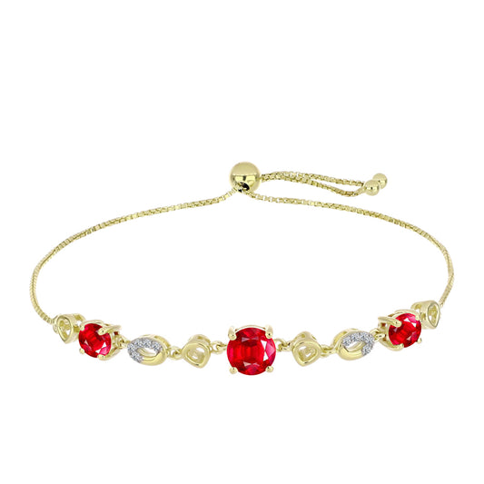 Pozlacené Stříbro 925/1000 - Náramek s Červeným Achátem a Bílým Topazem - Karátové číslo: 2.14. přibližná hmotnost: 5.2 gramů