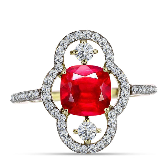 Pozlacené Stříbro 925/1000 - Prsten s Červeným Achátem a Bílým Topazem - Karátové číslo: 2.6. přibližná hmotnost: 3.54 gramů