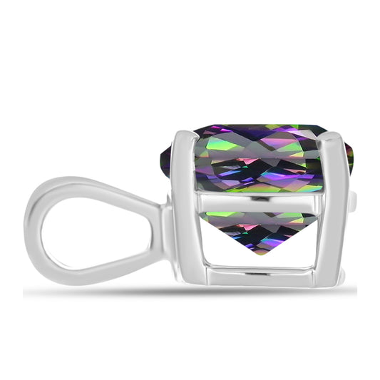 Stříbro 925/1000 - Přívěsek s Brazilským Mystickým Zeleným Křemenem - Karátové číslo: 1.91. přibližná hmotnost: 1.1 gramů