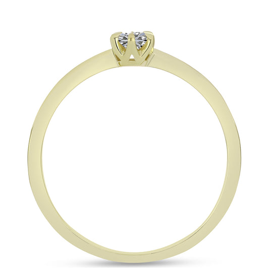 Pozlacené Stříbro 925/1000 - Prsten s Certifikovaný Diamantem pěstovaný v laboratoři - Karátové číslo: 0.2. přibližná hmotnost: 1.73 gramů