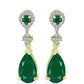 Pozlacené Stříbro 925/1000 - Náušnice se Zeleným Achátem - Karátové číslo: 4.89. přibližná hmotnost: 5.13 gramů