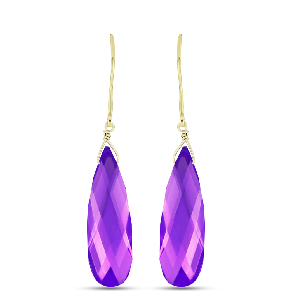 Pozlacené Stříbro 925/1000 - Náušnice s Purpurovým Achátem - Karátové číslo: 24.94. přibližná hmotnost: 6.02 gramů