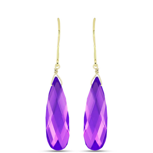 Pozlacené Stříbro 925/1000 - Náušnice s Purpurovým Achátem - Karátové číslo: 24.94. přibližná hmotnost: 6.02 gramů