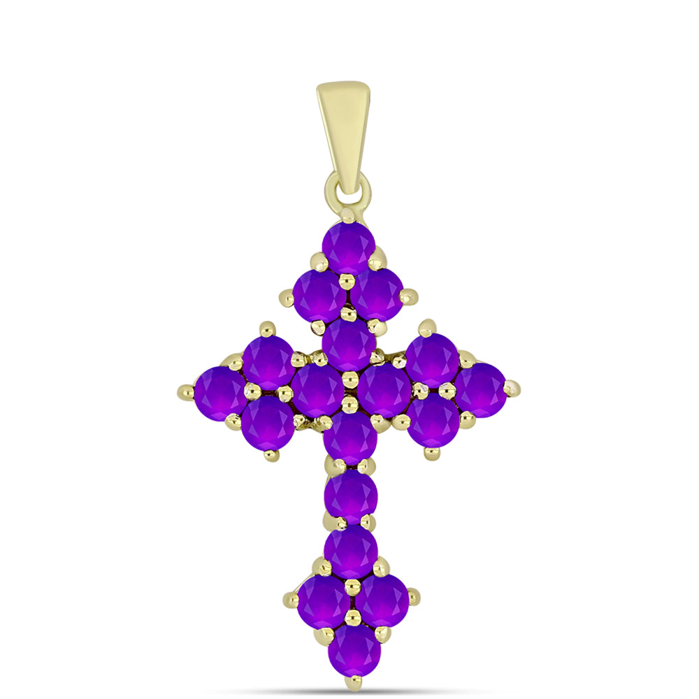 Pozlacené Stříbro 925/1000 - Přívěsek s Purpurovým Achátem - Karátové číslo: 1.92. přibližná hmotnost: 3.13 gramů 1 