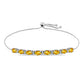 Stříbro 925/1000 - Náramek se Zlatým Citrínem z Rio Grande do Sul a Bílým Topazem - Karátové číslo: 3.73. přibližná hmotnost: 6.05 gramů