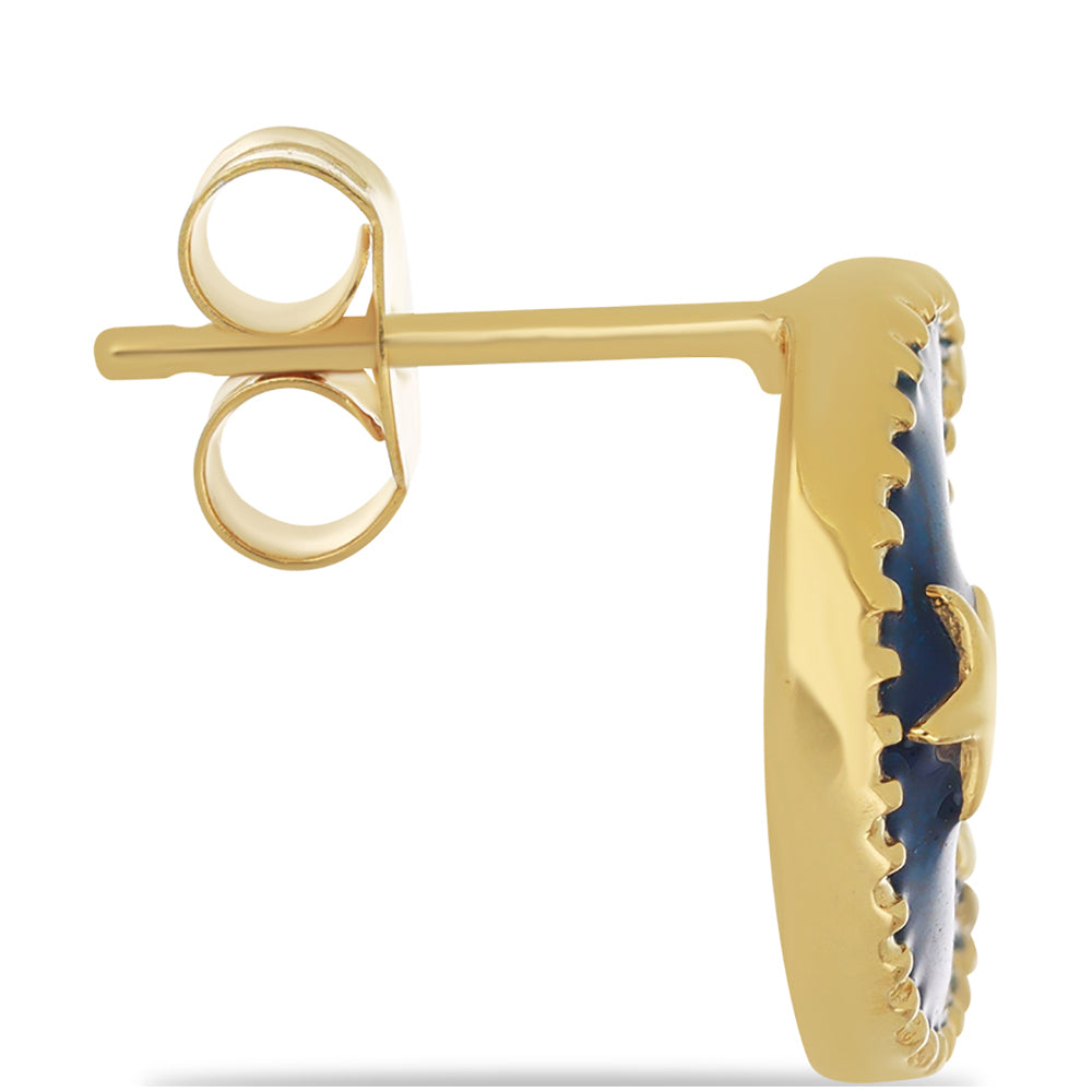 Pozlacené Stříbro 925/1000 - Náušnice se Smaltem přibližná hmotnost: 3.4 gramů 3 