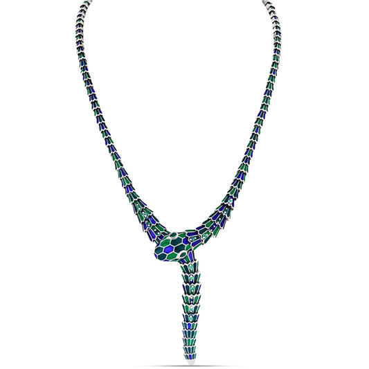 Stříbro 925/1000 - Náhrdelník s Zambijským Smaragdem - Karátové číslo: 0.79. přibližná hmotnost: 26.58 gramů