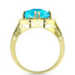 Pozlacené Stříbro 925/1000 - Prsten s Modrým jadeitem - Karátové číslo: 4.05. přibližná hmotnost: 6.34 gramů