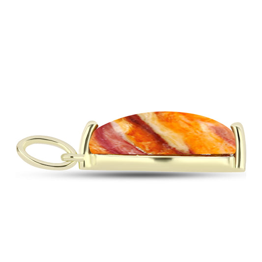Pozlacené Stříbro 925/1000 - Přívěsek s jaspisem (Lví tlapa) - Karátové číslo: 3.88. přibližná hmotnost: 1.71 gramů