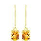 Pozlacené Stříbro 925/1000 - Náušnice se Zlatým Citrínem z Rio Grande do Sul - Karátové číslo: 1.41. přibližná hmotnost: 1.89 gramů