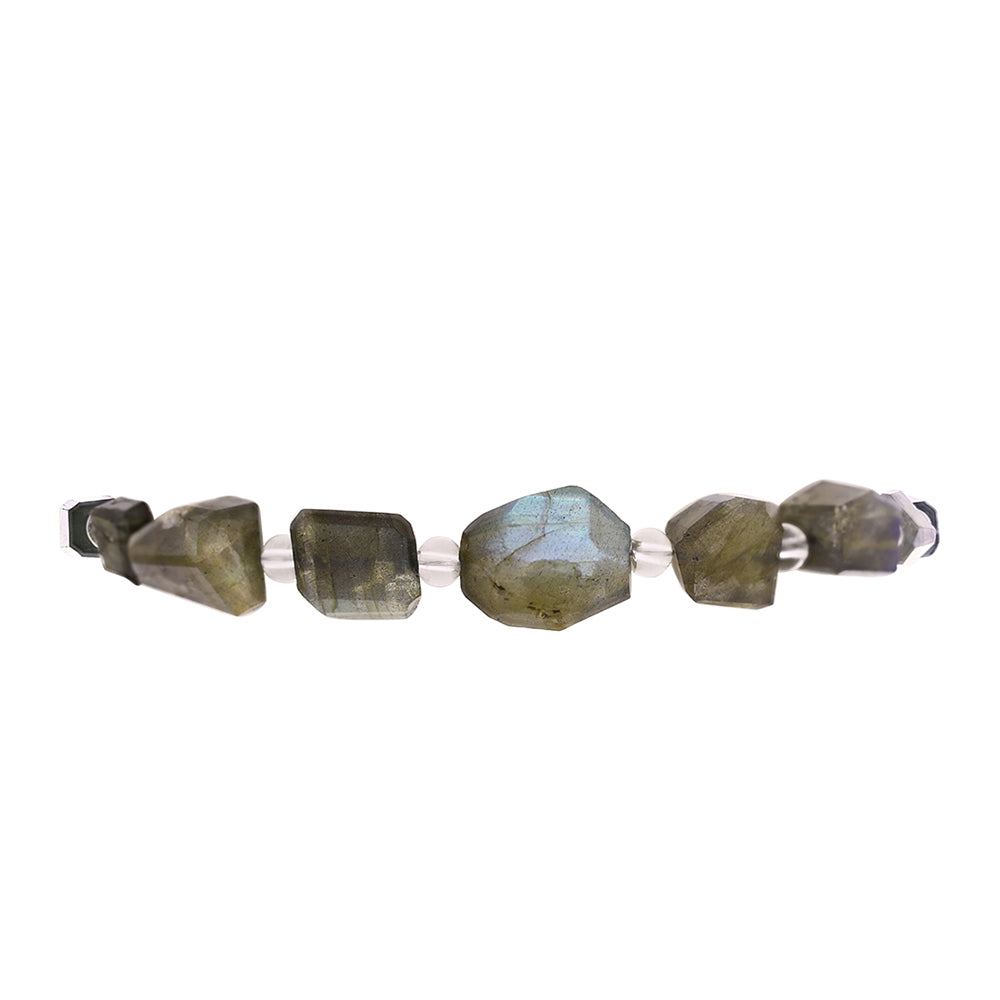 Stříbro 925/1000 - Náramek s Labradoritem - Karátové číslo: 53.12. přibližná hmotnost: 12.36 gramů