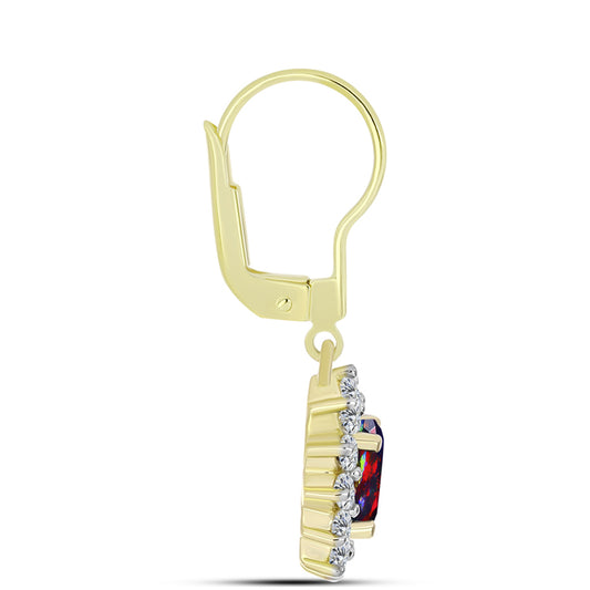 Pozlacené Stříbro 925/1000 - Náušnice s Půlnočně Černým Etiopským Opálem z Lega Dembi a Bílým Topazem - Karátové číslo: 1.85. přibližná hmotnost: 3.69 gramů