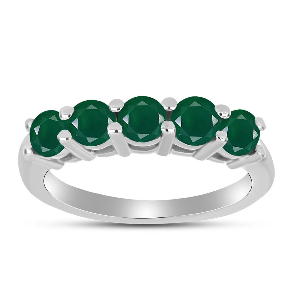 Stříbro 925/1000 - Prsten se Zeleným Chalcedonem - Karátové číslo: 1.22. přibližná hmotnost: 2.97 gramů