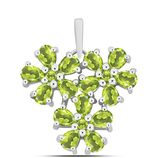Stříbro 925/1000 - Přívěsek s Čchang-pajským Peridotem - Karátové číslo: 2.61. přibližná hmotnost: 2.82 gramů