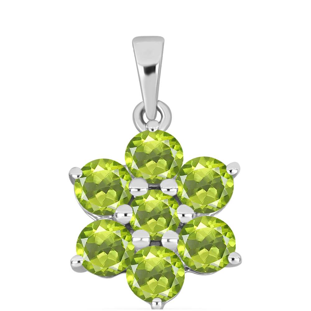 Stříbro 925/1000 - Přívěsek s Čchang-pajským Peridotem - Karátové číslo: 1.98. přibližná hmotnost: 1.35 gramů