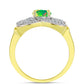 Pozlacené Stříbro 925/1000 - Prsten se Zeleným Etiopským Opálem z Lega Dembi a Bílým Topazem - Karátové číslo: 1.66. přibližná hmotnost: 5.02 gramů