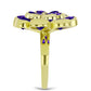 Pozlacené Stříbro 925/1000 - Prsten s Marockým Ametystem a Bílým Topazem - Karátové číslo: 6.33. přibližná hmotnost: 9.37 gramů