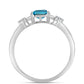 Stříbro 925/1000 - Prsten se Švýcarským Modrým Topazem a Bílým Topazem - Karátové číslo: 1.74. přibližná hmotnost: 2.31 gramů