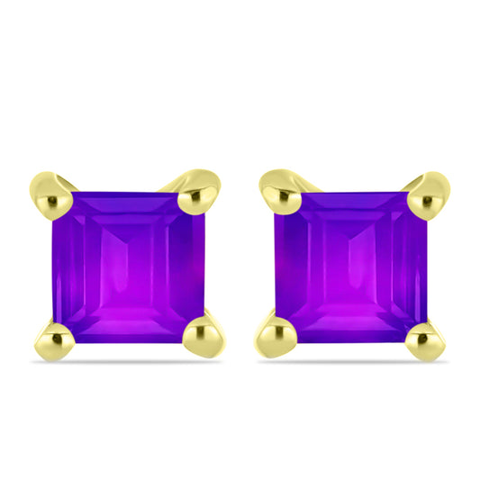 Pozlacené Stříbro 925/1000 - Náušnice s Purpurovým Achátem - Karátové číslo: 1.13. přibližná hmotnost: 1.68 gramů