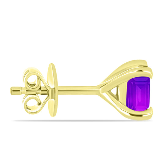Pozlacené Stříbro 925/1000 - Náušnice s Purpurovým Achátem - Karátové číslo: 1.13. přibližná hmotnost: 1.68 gramů