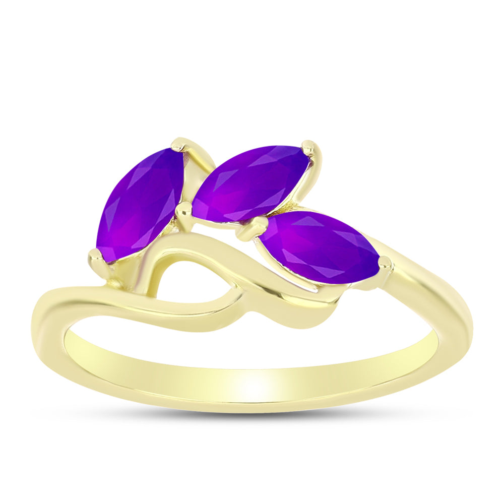 Pozlacené Stříbro 925/1000 - Prsten s Purpurovým Achátem - Karátové číslo: 0.62. přibližná hmotnost: 2.25 gramů 3 