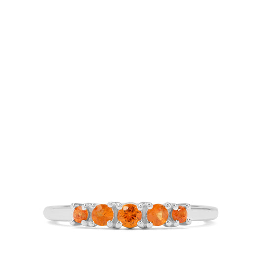 Stříbrný Prsten s Oranžovým Safírem