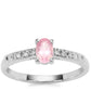 Stříbrný Prsten s Růžovým Spinelem a Bílým Diamantem