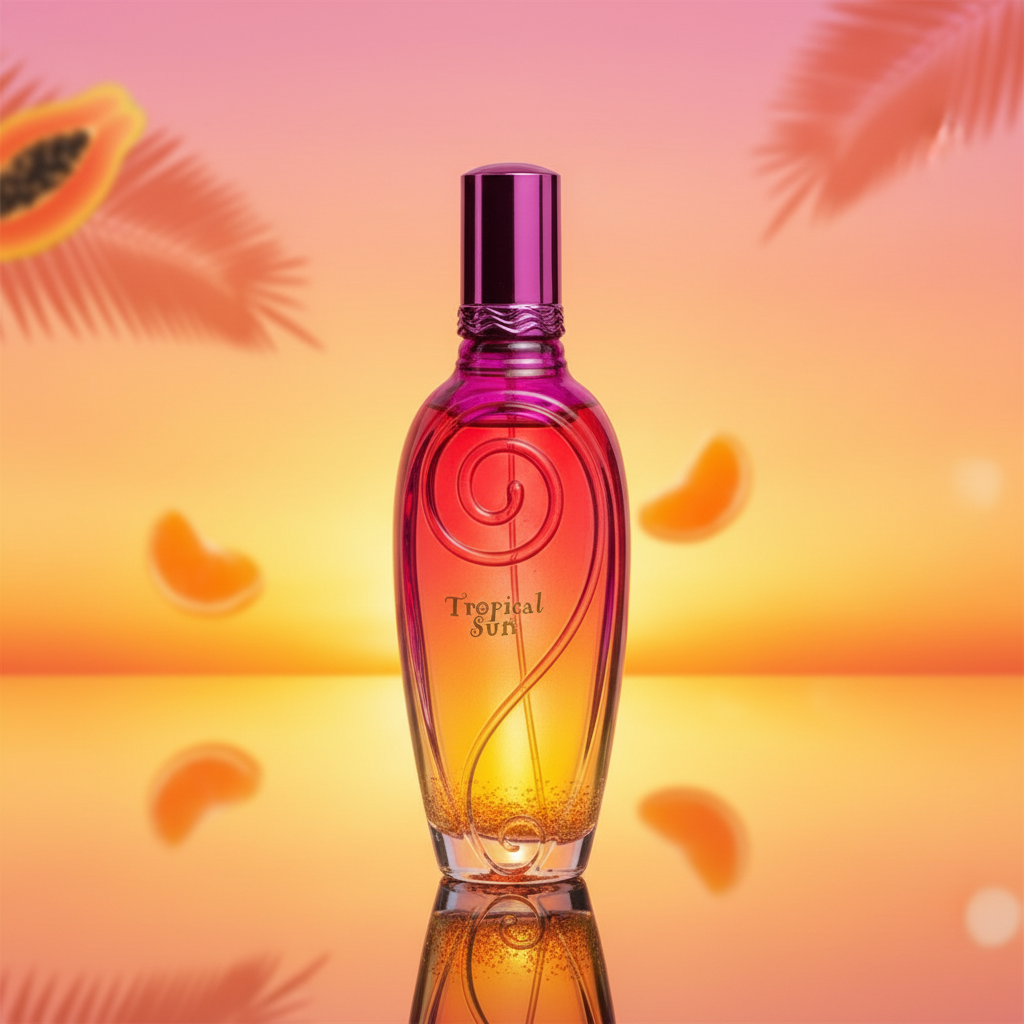 100 ml Eau de Parfum "TROPICAL SUN" Ovocná Pižmová Vůně pro Ženy, s 3% obsahem esenciálních olejů