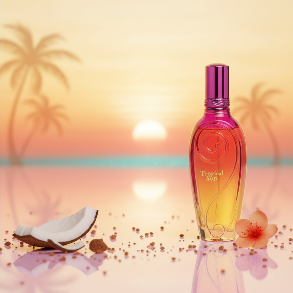 100 ml Eau de Parfum "TROPICAL SUN" Ovocná Pižmová Vůně pro Ženy, s 3% obsahem esenciálních olejů 5 