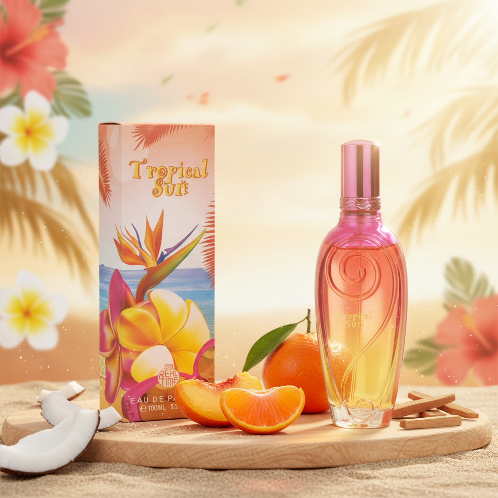 100 ml Eau de Parfum "TROPICAL SUN" Ovocná Pižmová Vůně pro Ženy, s 3% obsahem esenciálních olejů 6 