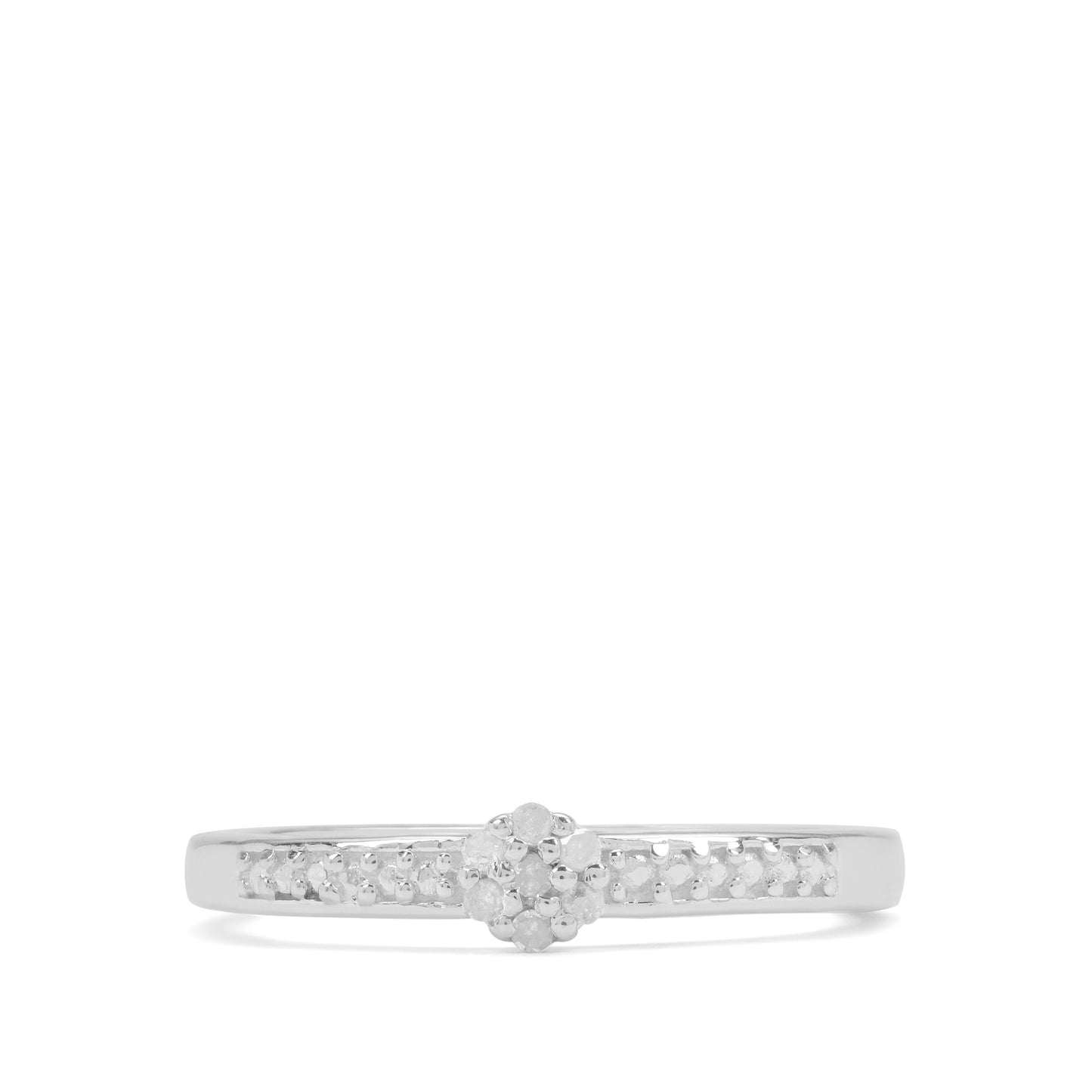 Stříbrný Prsten s Bílým Diamantem