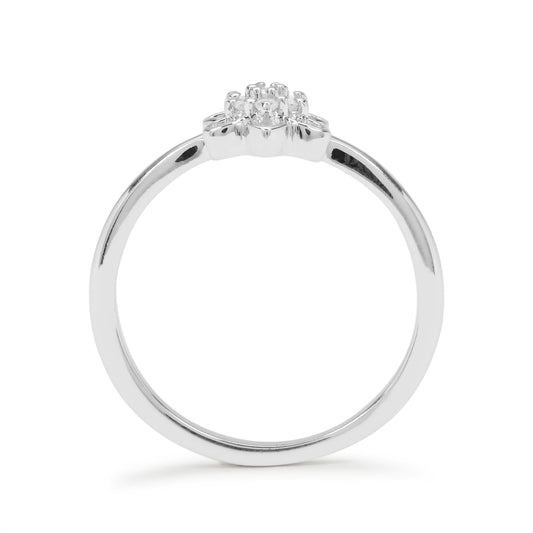 Stříbrný Prsten s Bílým Diamantem