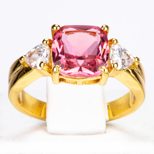 Pozlacený Slitinový Prsten s Růžovým Emporia® Křišťálem