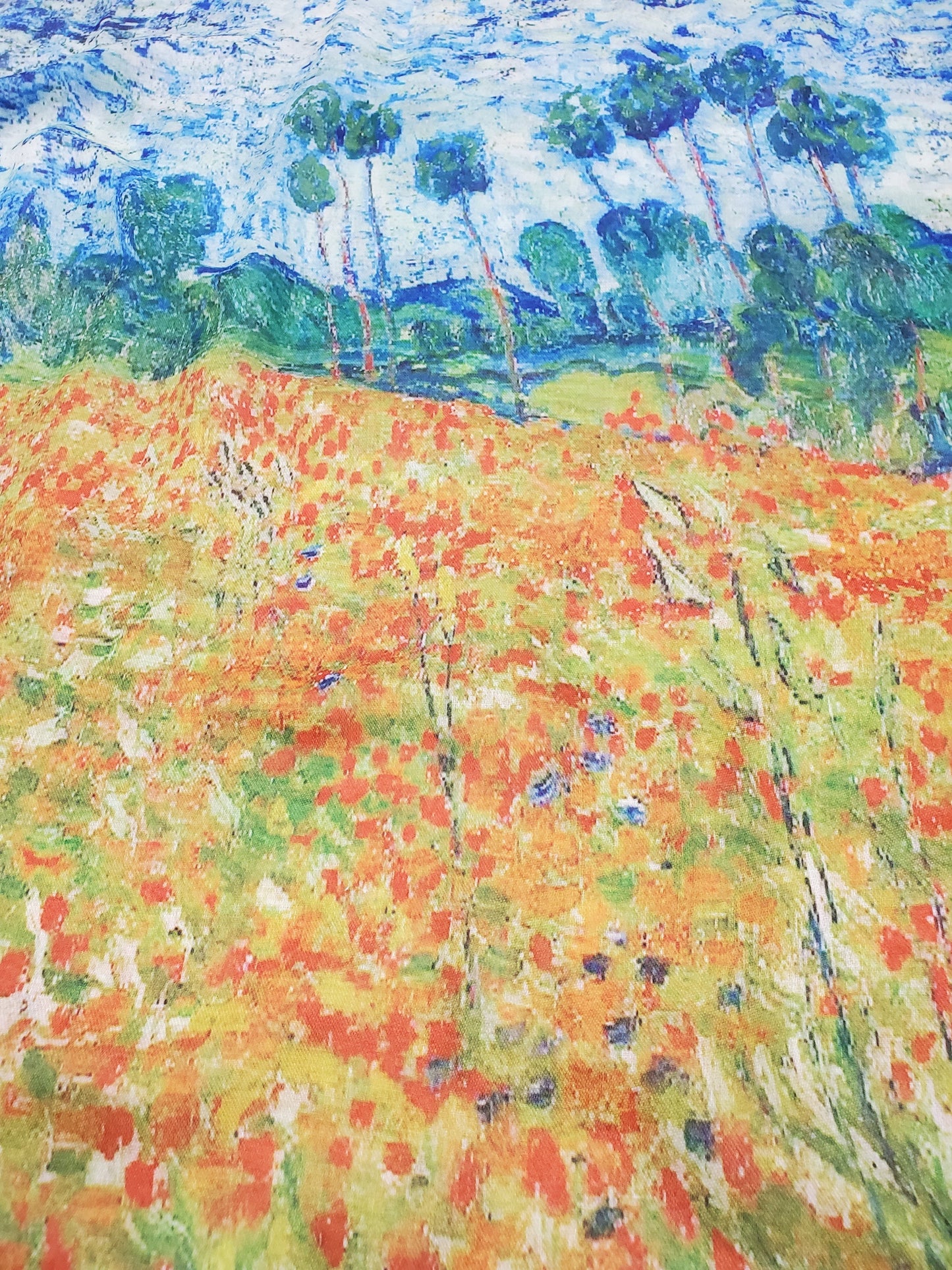Bavlněná Šála-šátek, 70 cm x 180 cm, Monet - Makové pole