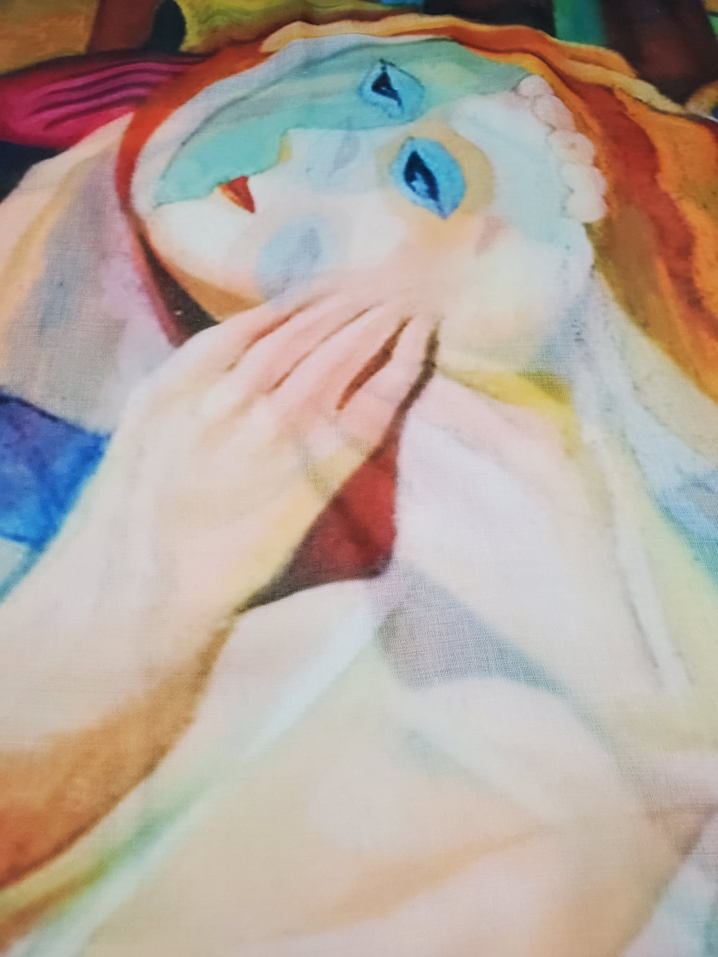 Bavlněná Šála-šátek, 70 cm x 180 cm, Picasso - Abstraktní portrét