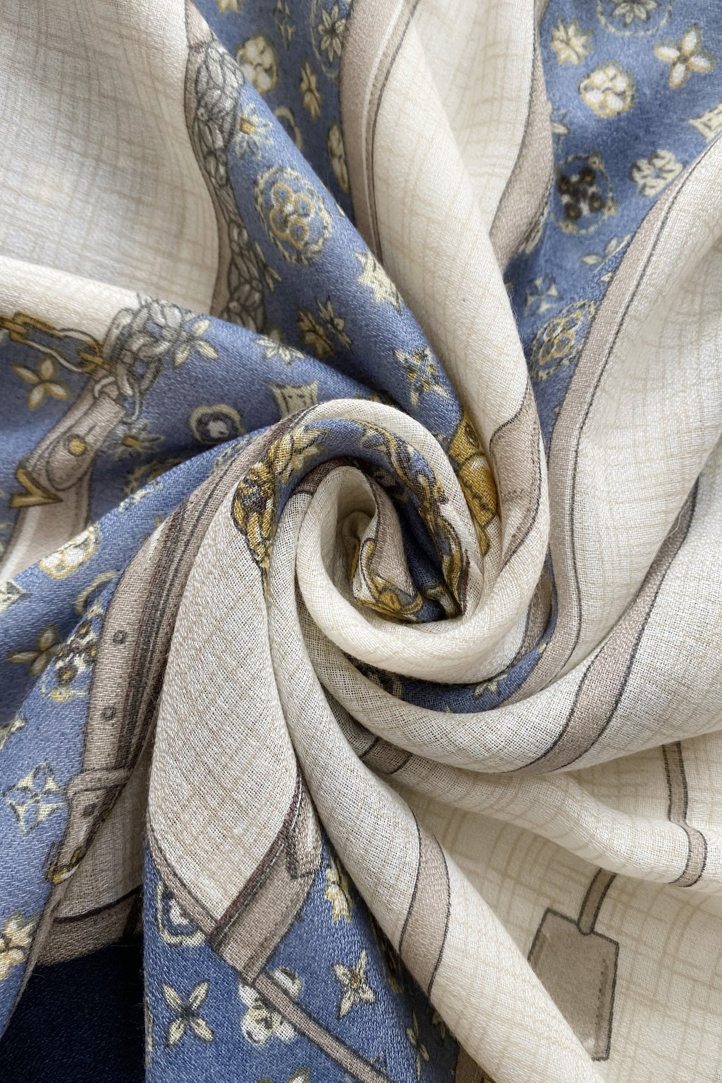 Bavlněná Šála-šátek, 85 cm x 180 cm, Módní vzor přezky opasku