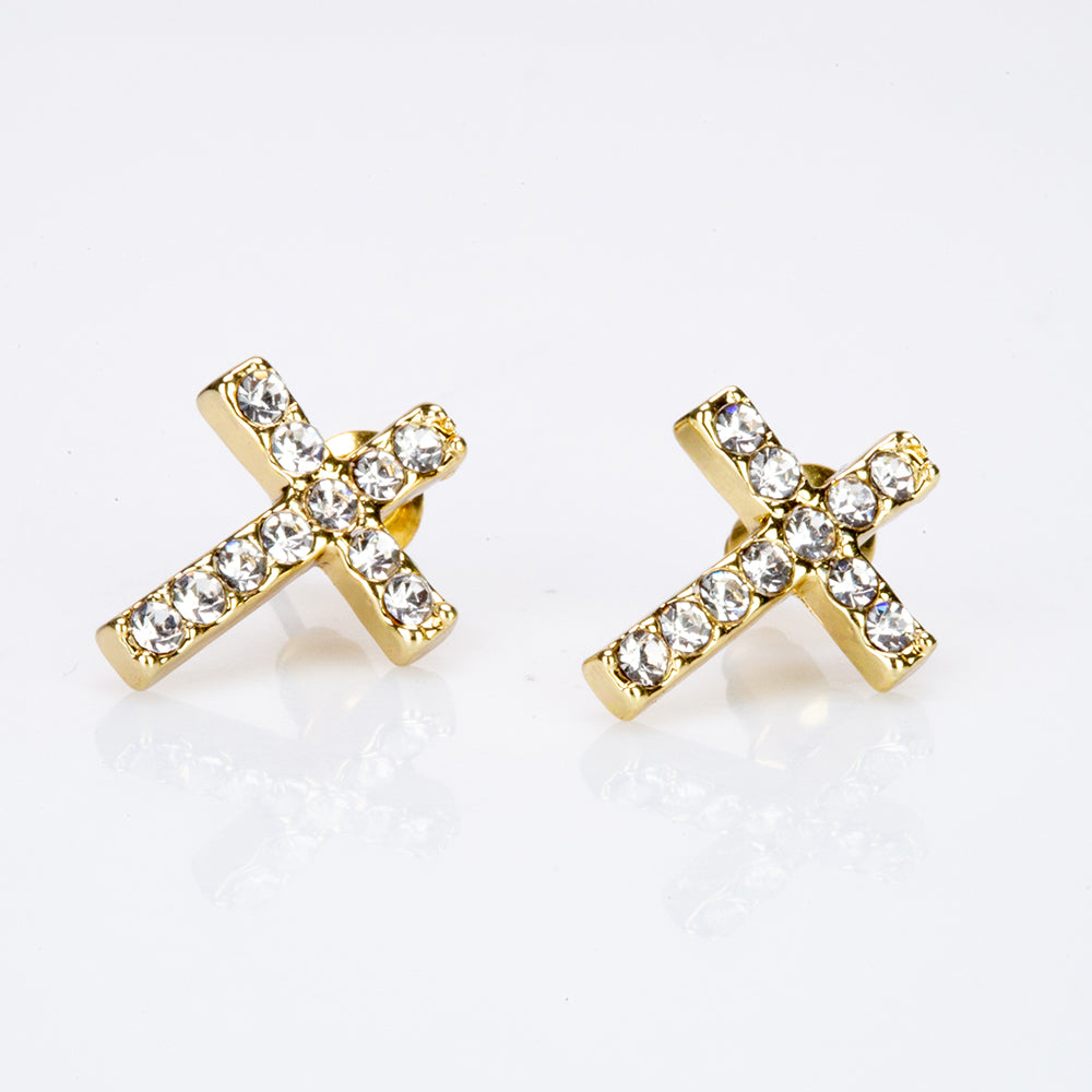 Pozlacená slitina - Sada s Bílým Emporia® Křišťálem ( Náhrdelník+Náušnice+Přívěsek ) 3 