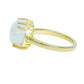Pozlacené Stříbro 925/1000 - Prsten s Duhovým Měsíčním Kamenem - Karátové číslo: 5.41. přibližná hmotnost: 4.09 gramů