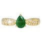 Pozlacený Stříbrný Prsten se Sakotským Smaragdem a Bílým Topazem