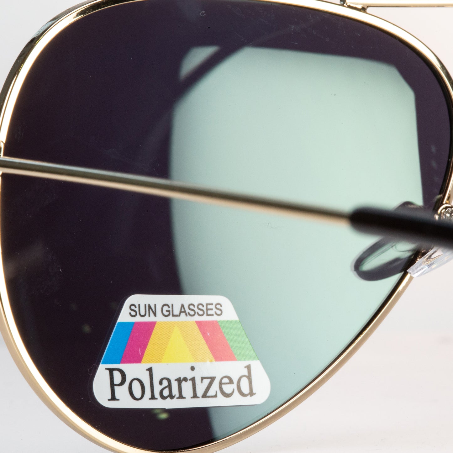 Emporia Italy - série Aviator "DŽUNGLE", polarizované sluneční brýle s pevným pouzdrem a čisticím hadříkem, žlutozelené čočky, obroučky zlaté barvy