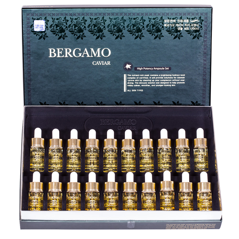 BERGAMO Sada 20 ks Dvoufázových Luxusních Kaviárových Ampulí, 20 x 13 ml