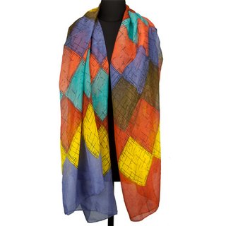 Módní šála ze 100% viskózy, rozměr: 180 cm x 100 cm, praní v pračce na 30 stupňů, barva: BAREVNÁ 1 