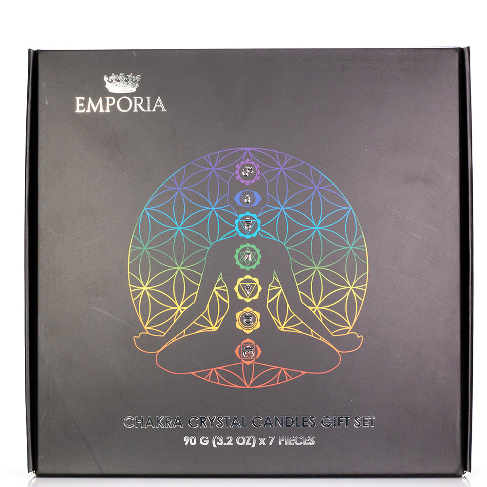 9 kusová Dárková Sada Čakrových Svíček (7 ks), Čakrového Náhrdelníku a Náramku Emporia s Ametystem, Lapisem Lazuli, Citrínem, Zeleným Avanturínem, Tygřím Okem, Červeným Jaspisem a Křišťálem 3 