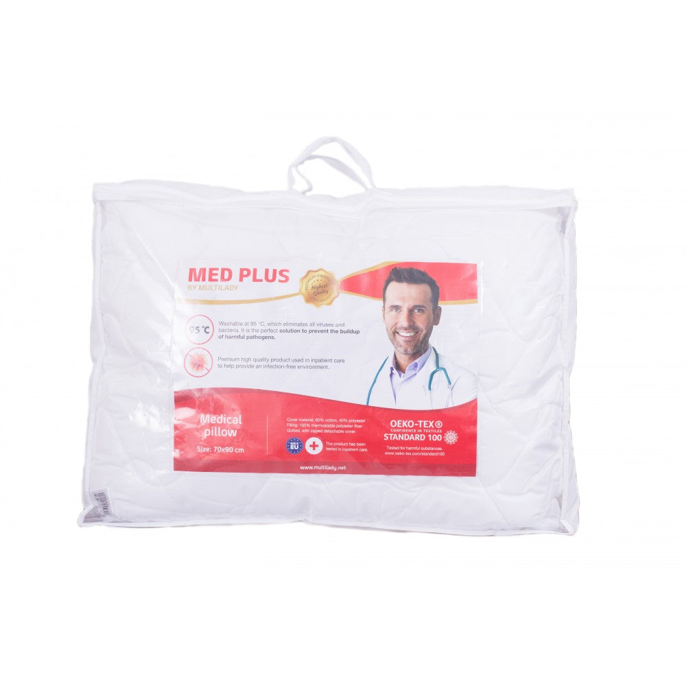 Med Plus medical pillow, washable on 95°C, with removable inner pillow, 70x90 cm 1 